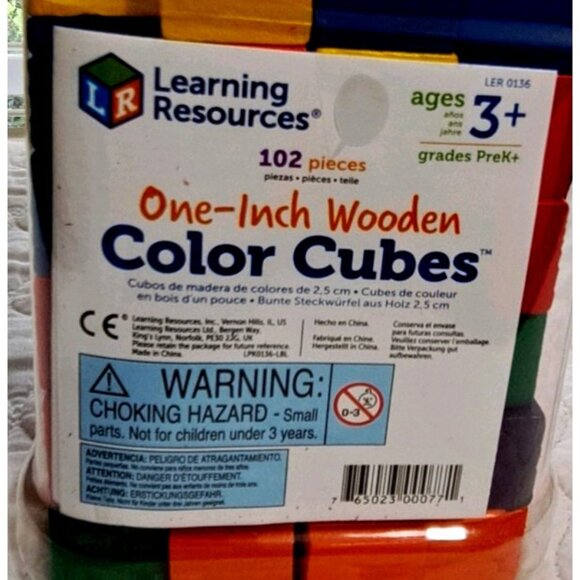 Learning Resources Wooden Color Cubes 102 Cubes in Ten Colors - Picture 1 of 7